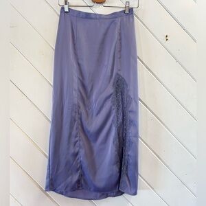 Urban Outfitters Lavender Midi Skirt with Lace Detail